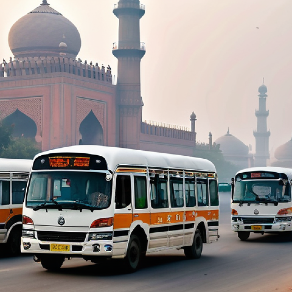 대기오염과 건강 실무자의 시각 - **Prompt 1: Smog-choked Pakistani City Street**
"A realistic and detailed street view in a major...
