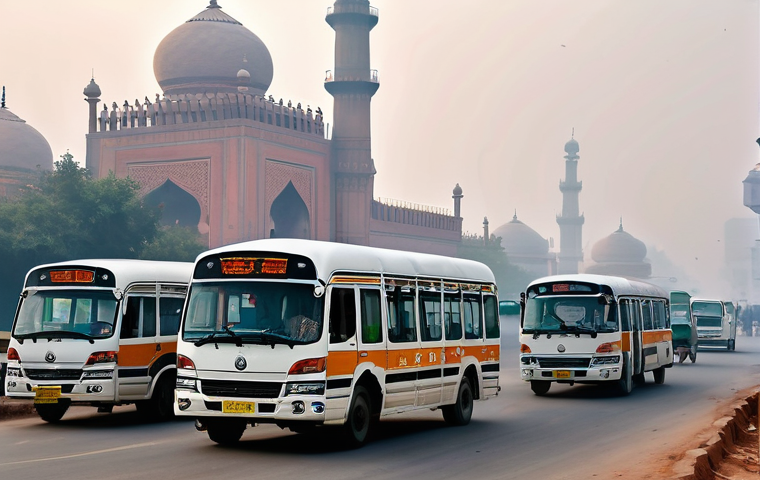 대기오염과 건강 실무자의 시각 - **Prompt 1: Smog-choked Pakistani City Street**
"A realistic and detailed street view in a major...