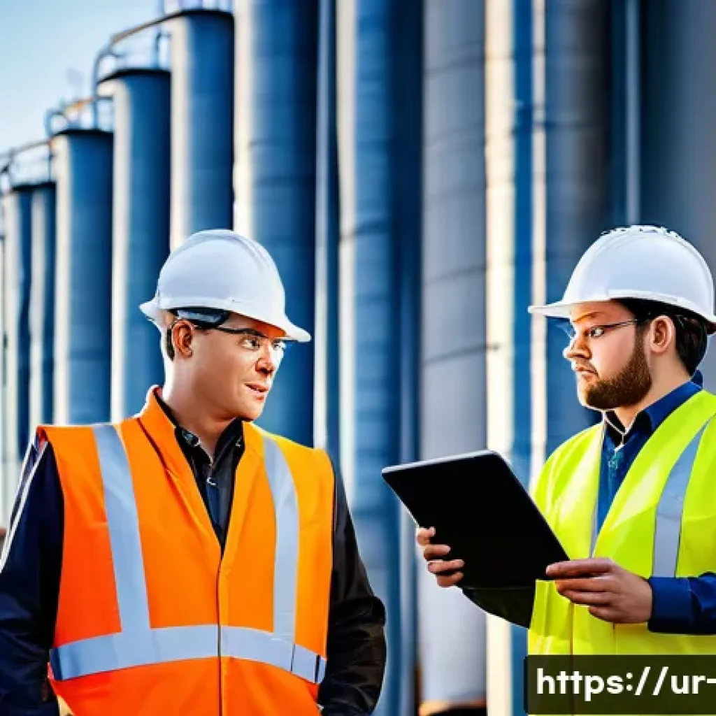 대기환경 산업기사 실기 과목 분석 - **Prompt:** A dynamic scene depicting diverse environmental industrial engineers, dressed in clean, ...